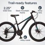 Schwinn Sidewinder Mountain Bike, 24-inch Wheels, 21 Speeds, Black / Teal