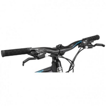 Mongoose Durham Mountain Bike, 21 Speeds, 24 In. Wheels, Black and Blue