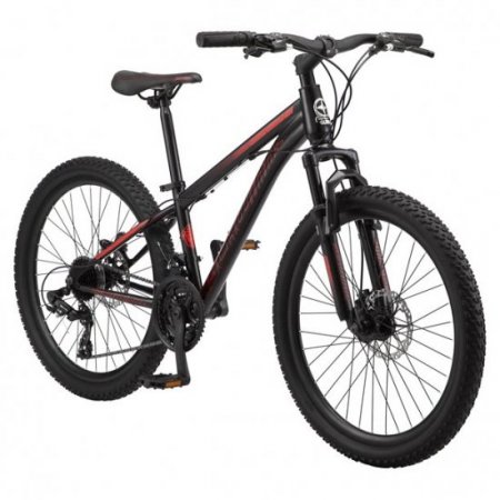 Schwinn Sidewinder Mountain Bike; 24-Inch wheels, 21-speeds, Black / Red