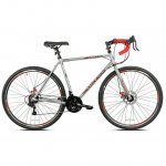 Kent Bicycles 700c Eagle Ridge Adventure Gravel Men's Large Bike, Silver, Red