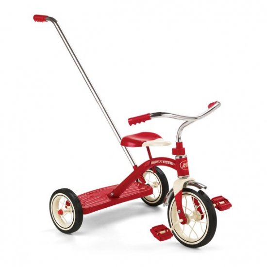 Radio Flyer, Classic Red Tricycle with Push Handle, 10\" Front Wheel