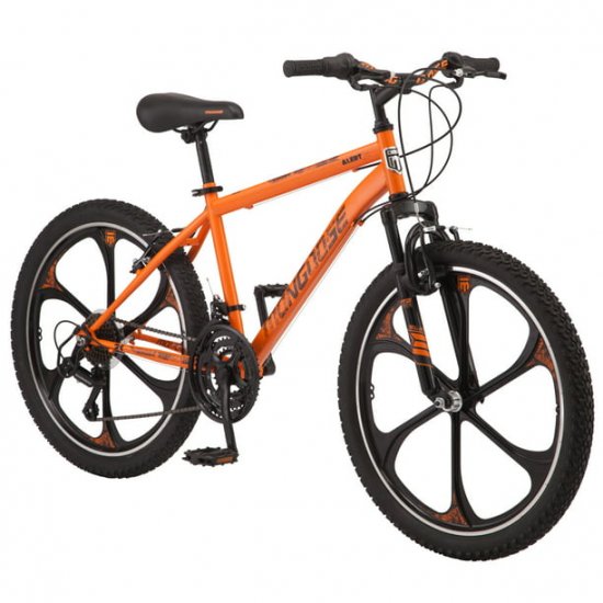 Mongoose Alert Mag Wheel mountain bike, 24-inch wheels, 7 speeds, orange