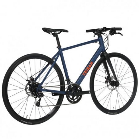 Decathlon Triban RC120, Aluminum Road Bike, Flat Bar, 700c, Small, Blue