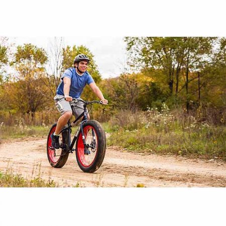 26" Mongoose Dolomite Men's 7-speed Fat Tire Mountain Bike, Navy Blue/Red