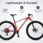 Schwinn Axum DP Mountain Bike with Mechanical Seat Post, Medium 17-Inch Men's Style Frame, Red