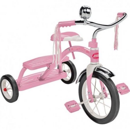 Radio Flyer, Classic Pink Dual Deck Tricycle, 12" Front Wheel, Pink