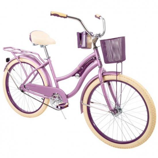Huffy 24\" Nel Lusso Girls\' Cruiser Bike, Purple Satin
