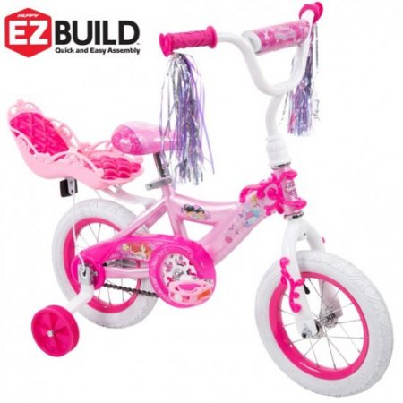 Disney Princess Girls' 12" Bike with Doll Carrier by Huffy