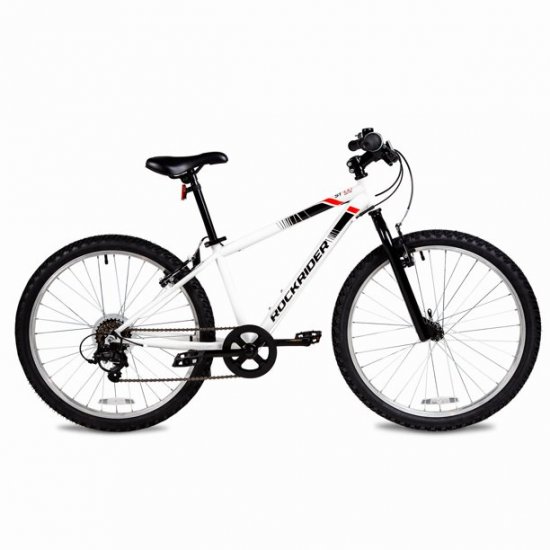 Decathlon Rockrider ST100 24 Inch Mountain Bike White, Kids Size 4\'5\" to 4\'11\"