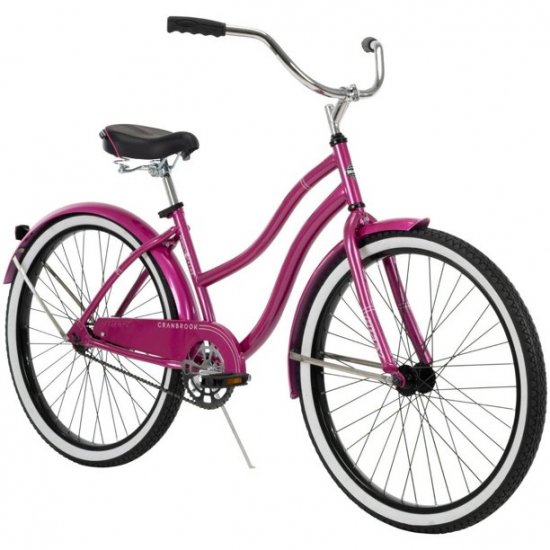 Huffy 26 In. Cranbrook Women\'s Beach Cruiser Bike, Pink, Bicycles