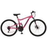 Mongoose Major Mountain Bike, 26-inch wheels, 21 speeds, pink, womens style frame