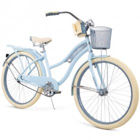 Huffy, Nel Lusso Classic Cruiser Bike with Perfect Fit Frame, Women's, Light Blue, 26 Inch