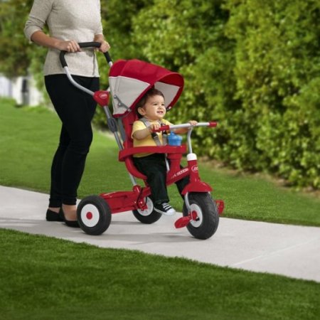 Radio Flyer, All-Terrain 4-in-1 Stroll 'N Trike, Air Tires, Red