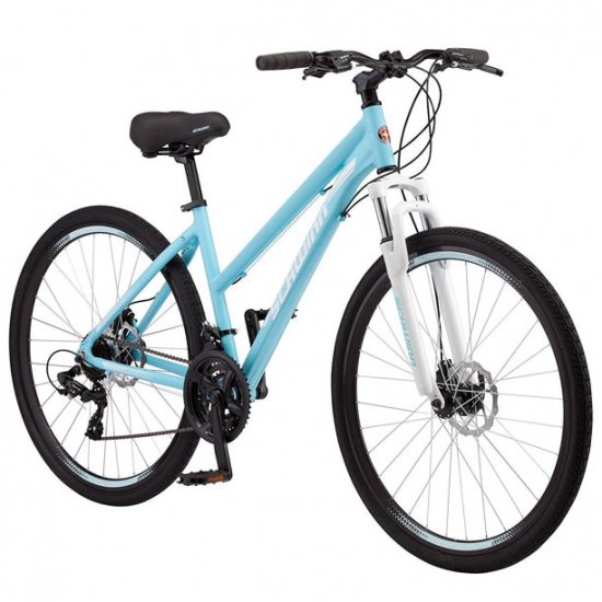 Schwinn GTX 2 Bicycle 700 C, Women\'s Cross-Commuter, Light Blue