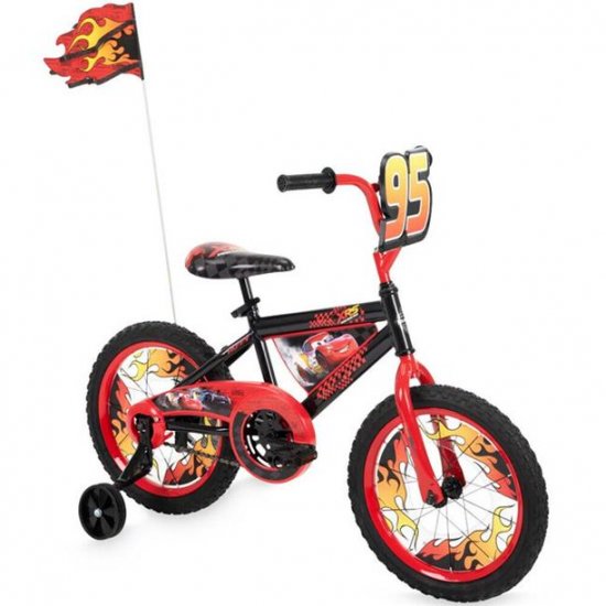 Huffy Cars Lightning McQueen Boy\'s Bicycle with Training Wheels, 16 In., 21440