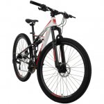 Huffy 27.5 Inch Oxide Mens Mountain Bike, White - Dual Suspension 21-Speed